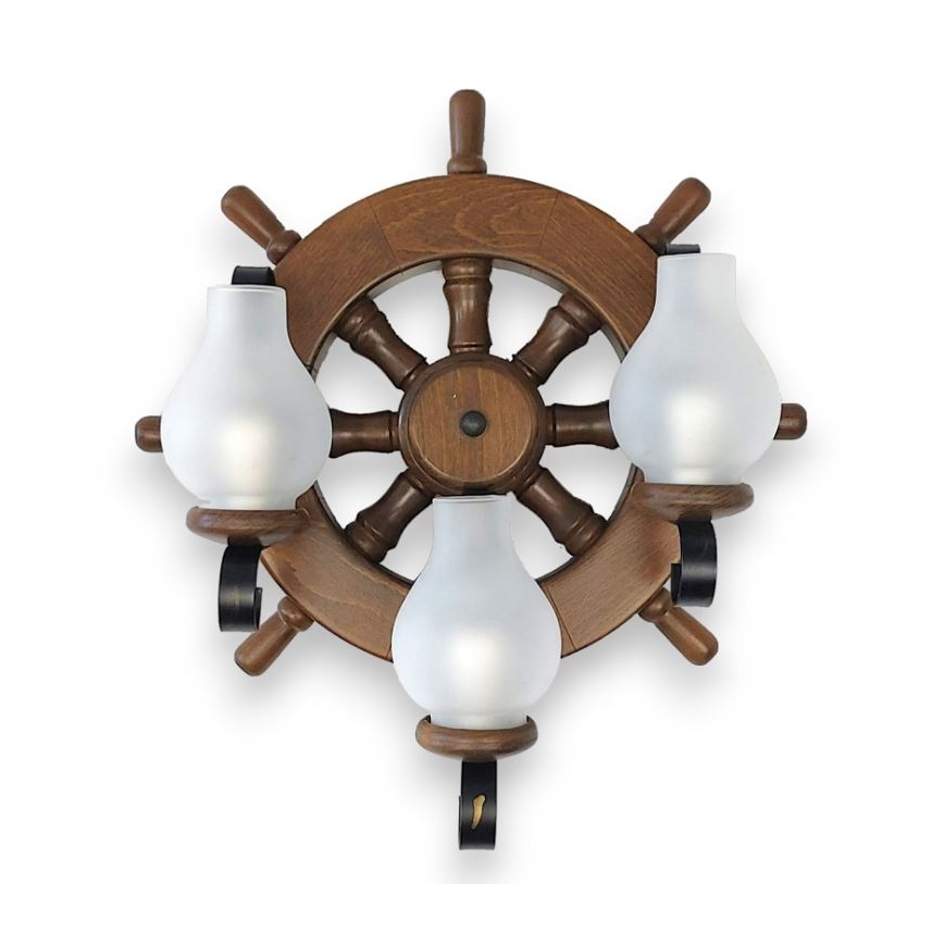 Brilagi - Vägglampa TIMONA 3xE14/40W/230V bok/valnöt