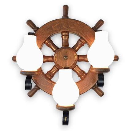 Brilagi - Vägglampa TIMONA 3xE14/40W/230V bok/valnöt