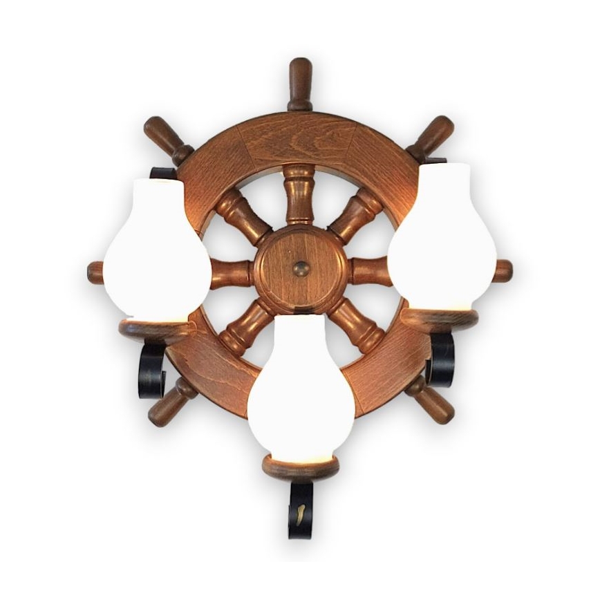 Brilagi - Vägglampa TIMONA 3xE14/40W/230V bok/valnöt