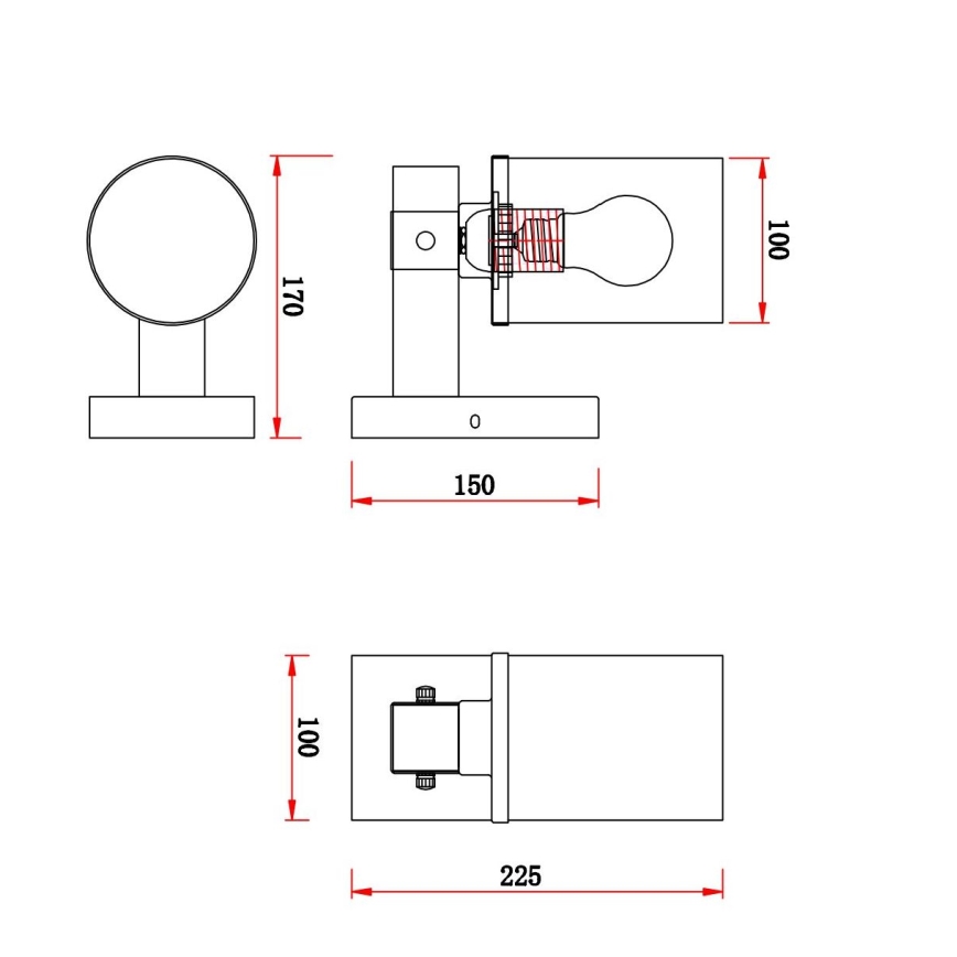 Brilagi - Vägglampa VISTA 1xE27/60W/230V ek