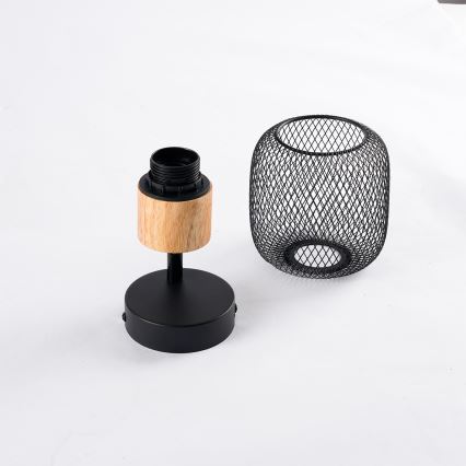 Brilagi - Väggspot BASKLITE 1xE27/15W/230V gummiträ/svart