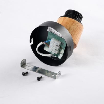 Brilagi - Väggspot BASKLITE 1xE27/15W/230V gummiträ/svart