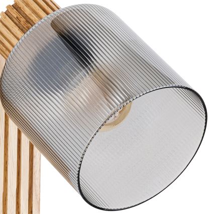 Brilagi - Väggspot HYGGE 1xE14/15W/230V gummiträ/rökfärgad