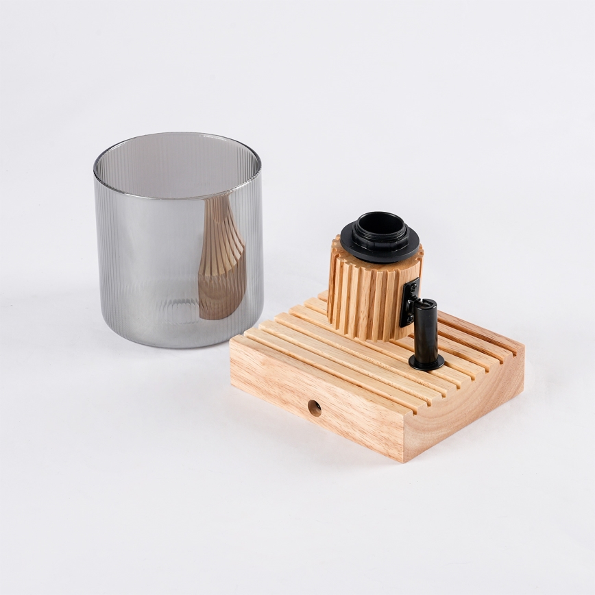 Brilagi - Väggspot HYGGE 1xE14/15W/230V gummiträ/rökfärgad