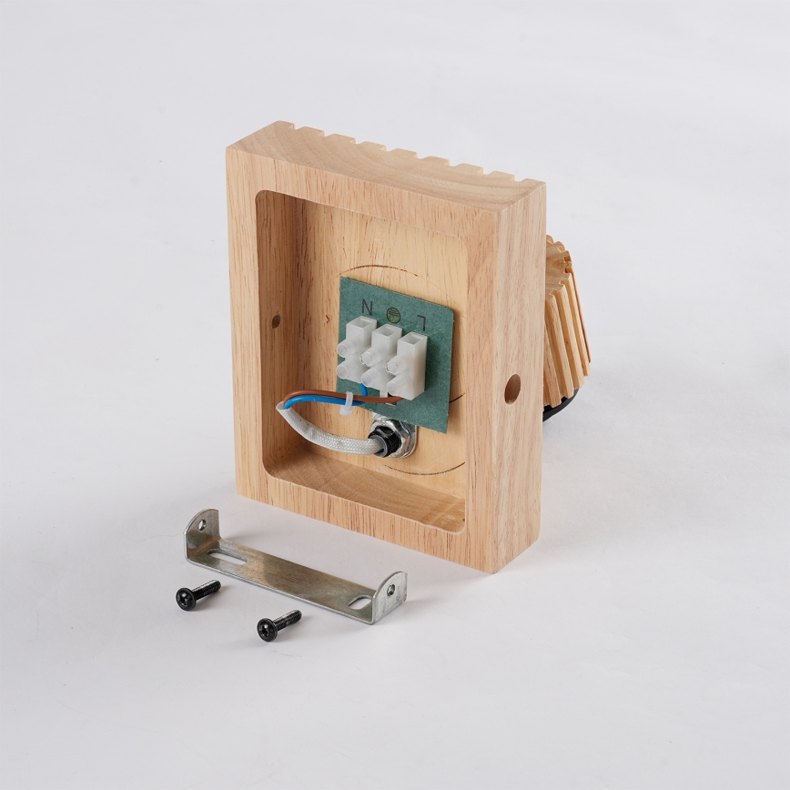 Brilagi - Väggspot HYGGE 1xE14/15W/230V gummiträ/rökfärgad