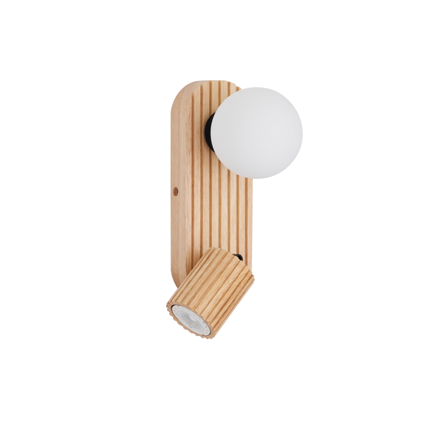 Brilagi - Väggspotlight MODERN WOOD 1xG9/5W/230V + 1xGU10/8W i gummiträ