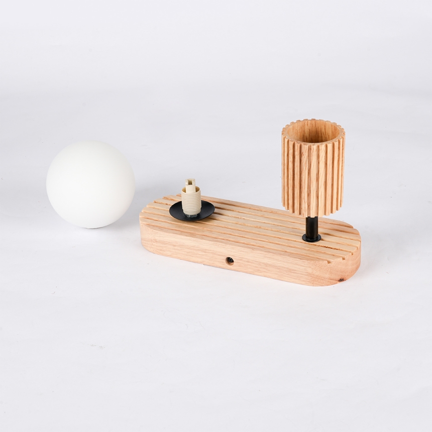 Brilagi - Väggspotlight MODERN WOOD 1xG9/5W/230V + 1xGU10/8W i gummiträ