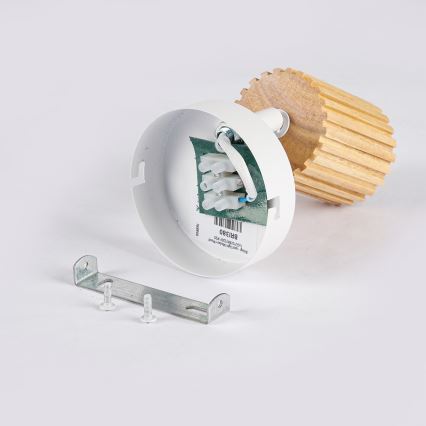 Brilagi - Väggspotlight MODERN WOOD 1xGU10/8W/230V gummiträ/vit