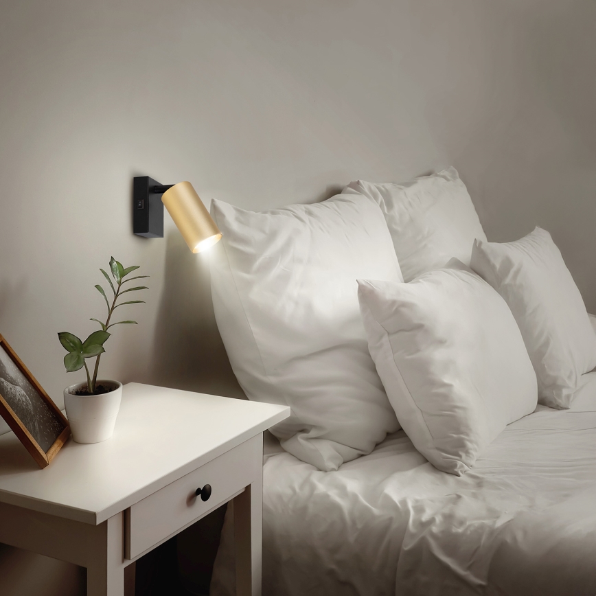 Brilagi - Väggspotlight SELE 1xGU10/30W/230V svart/guld