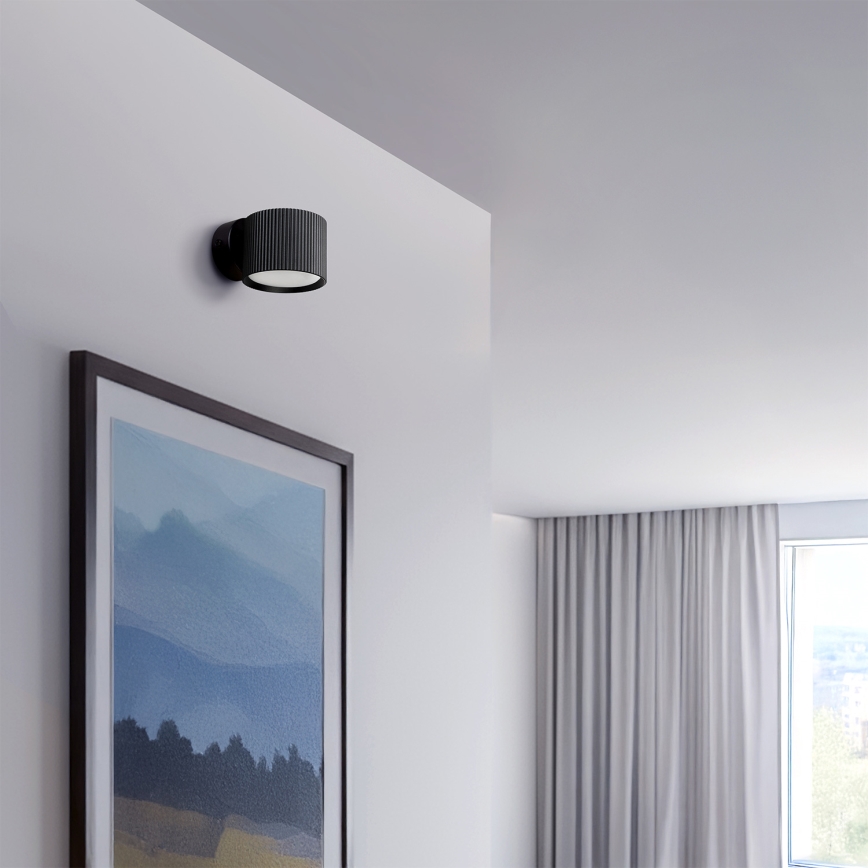 Brilagi - Väggspotlight STRIPY 1xGX53/15W/230V svart