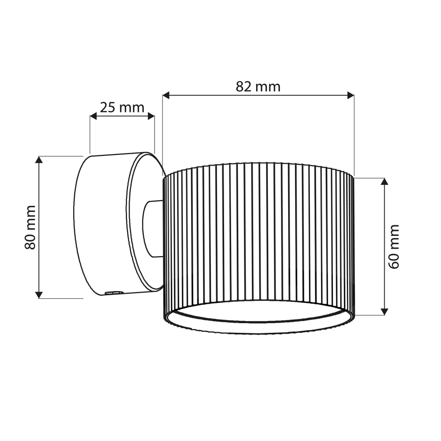 Brilagi - Väggspotlight STRIPY 1xGX53/15W/230V svart