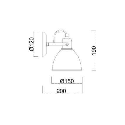 Brilagi - Väggspotlight TECHNO 1xE27/60W/230V grädde/patina