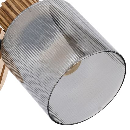 Brilagi - Väggspott HYGGE 1xE14/15W/230V gummiträ/rökfärgad