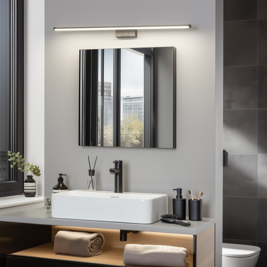 Brilagi - LED-spegelbelysning för badrum 3-i-1 VESTRA LED/15W/230V 80 cm IP44 svart