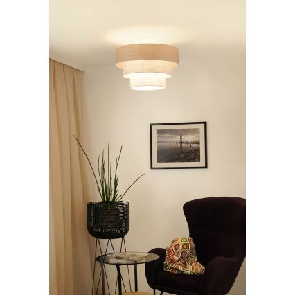 Brilagi - Ytmonterad ljuskrona ALASKA LUNETA 1xE27/15W/230V diameter 45 cm grå/grädde