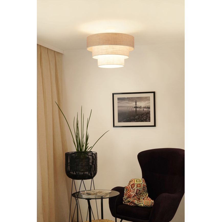 Brilagi - Ytmonterad ljuskrona ALASKA LUNETA 1xE27/15W/230V diameter 45 cm grå/grädde