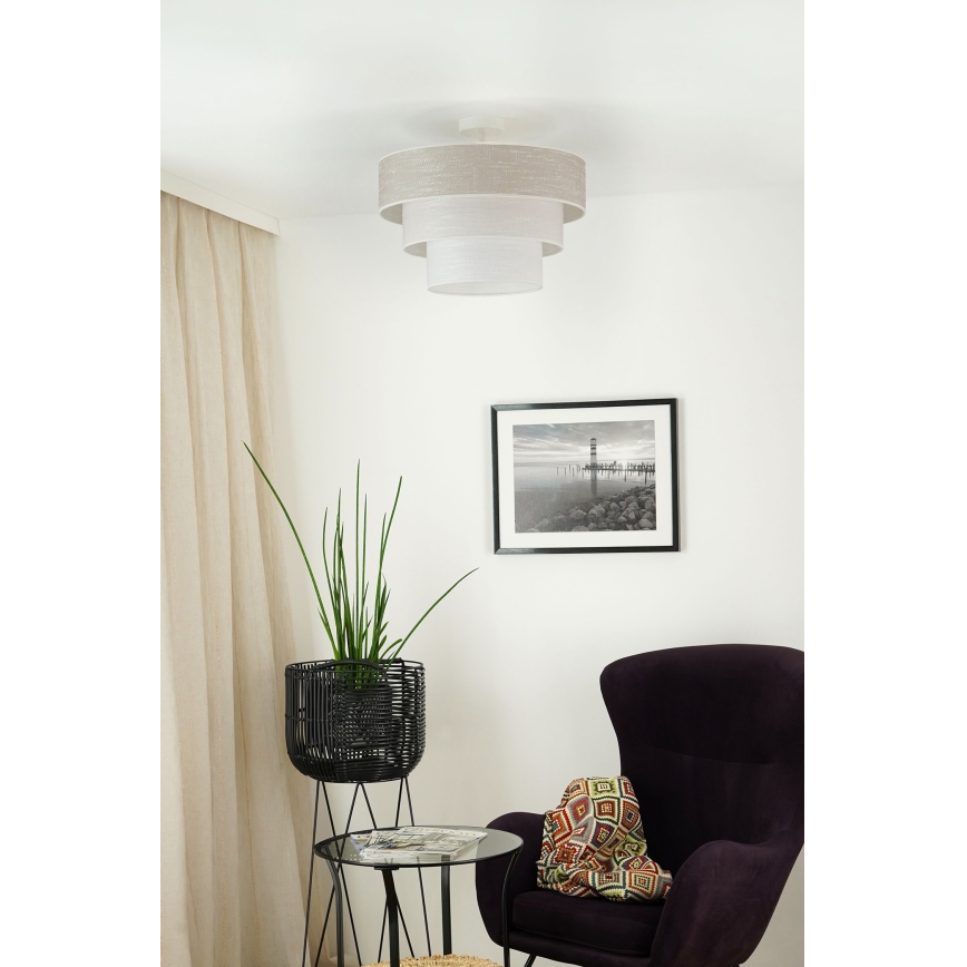 Brilagi - Ytmonterad ljuskrona ALASKA LUNETA 1xE27/15W/230V diameter 45 cm grå/grädde