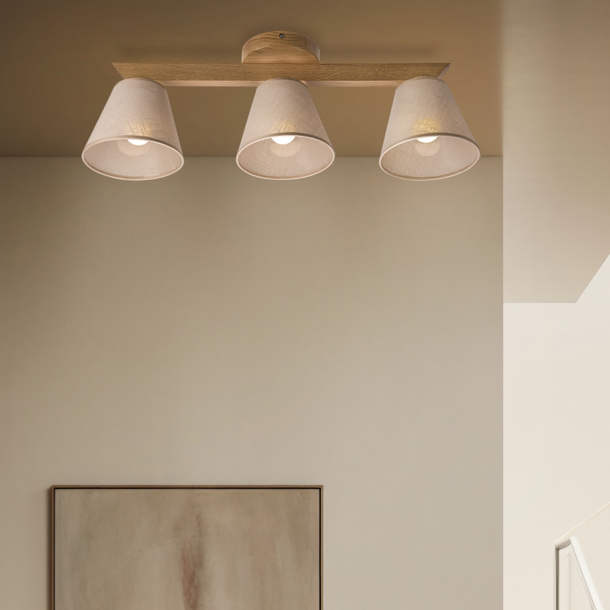 Brilagi - Ytmonterad ljuskrona ANTHONY 3xE14/40W/230V ek/beige