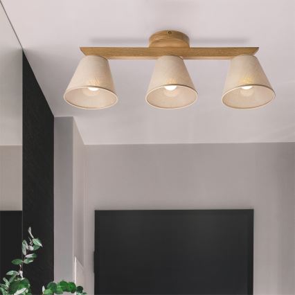 Brilagi - Ytmonterad ljuskrona ANTHONY 3xE14/40W/230V ek/beige