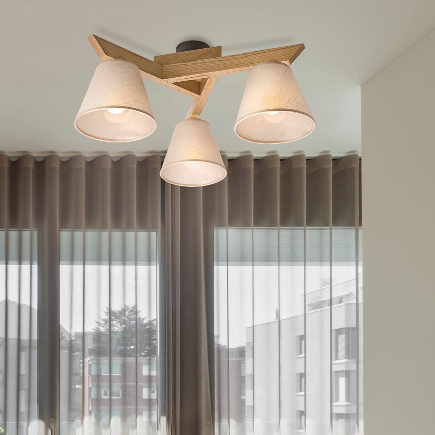 Brilagi - Ytmonterad ljuskrona ANTHONY 3xE14/40W/230V ek/beige