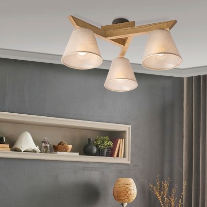 Brilagi - Ytmonterad ljuskrona ANTHONY 3xE14/40W/230V ek/beige