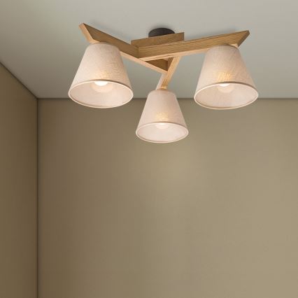 Brilagi - Ytmonterad ljuskrona ANTHONY 3xE14/40W/230V ek/beige