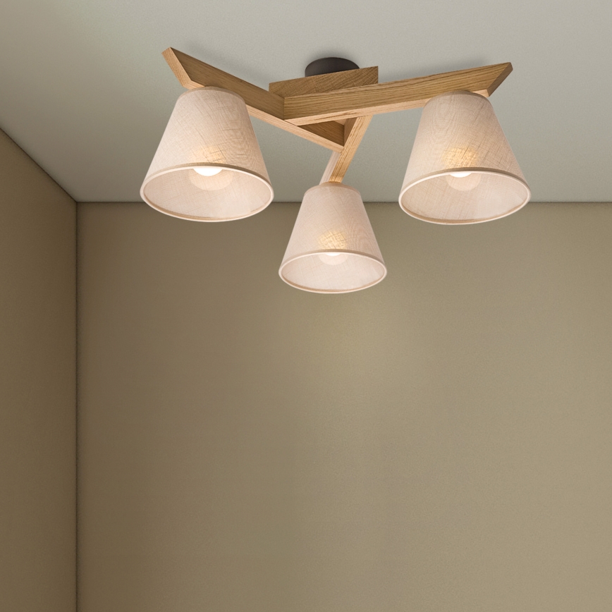 Brilagi - Ytmonterad ljuskrona ANTHONY 3xE14/40W/230V ek/beige