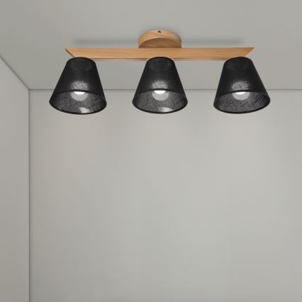 Brilagi - Ytmonterad ljuskrona ANTHONY 3xE14/40W/230V ek/svart