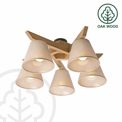 Brilagi - Ytmonterad ljuskrona ANTHONY 5xE14/40W/230V ek/beige