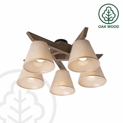 Brilagi - Ytmonterad ljuskrona ANTHONY 5xE14/40W/230V ek/beige