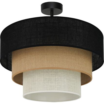 Brilagi - Ytmonterad ljuskrona ASPEN LUNETA 1xE27/15W/230V diameter 45 cm svart/beige/grädde