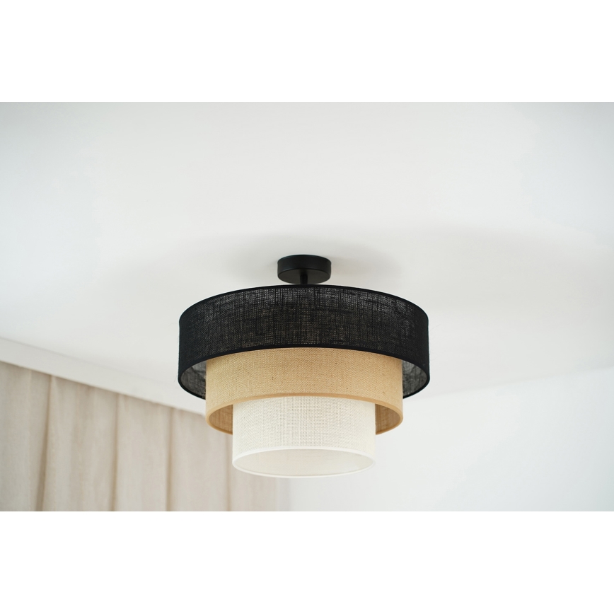 Brilagi - Ytmonterad ljuskrona ASPEN LUNETA 1xE27/15W/230V diameter 45 cm svart/beige/grädde