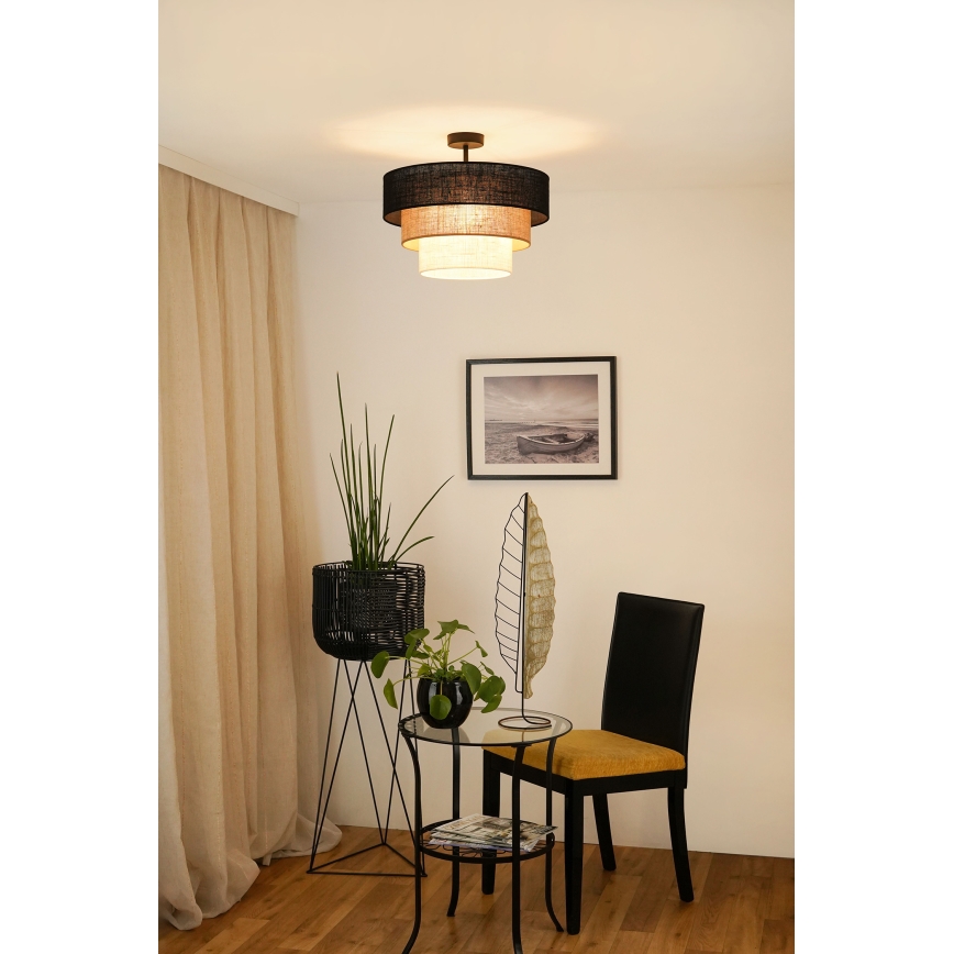 Brilagi - Ytmonterad ljuskrona ASPEN LUNETA 1xE27/15W/230V diameter 45 cm svart/beige/grädde