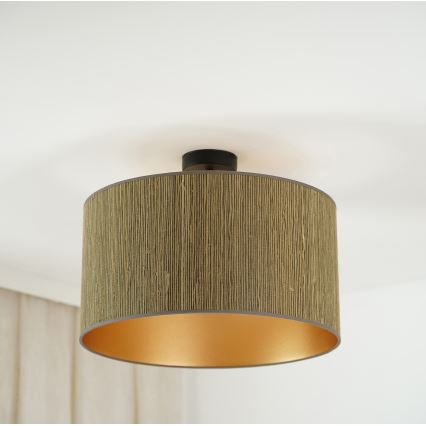 Brilagi - Ytmonterad ljuskrona BOSTON ROLLER 1xE27/15W/230V diameter 45 cm strå brun/guld