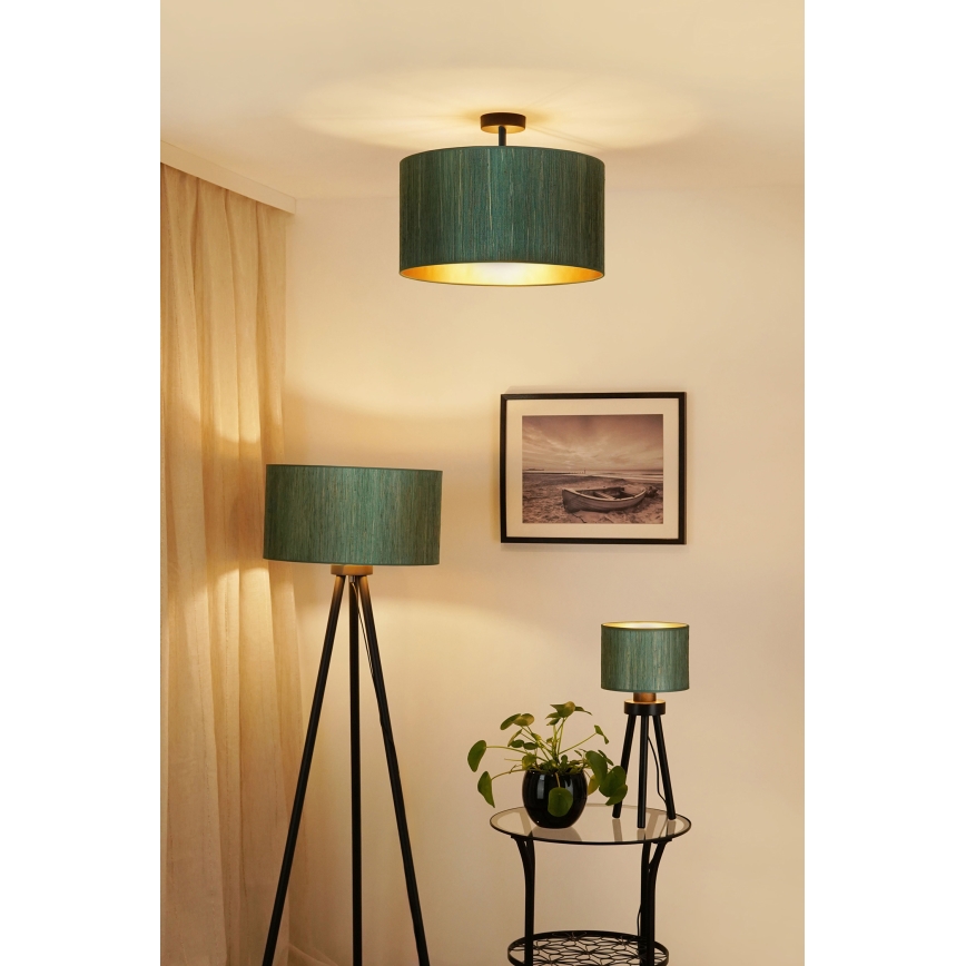 Brilagi - Ytmonterad ljuskrona BOSTON ROLLER 1xE27/15W/230V diameter 45 cm strå grön/guld