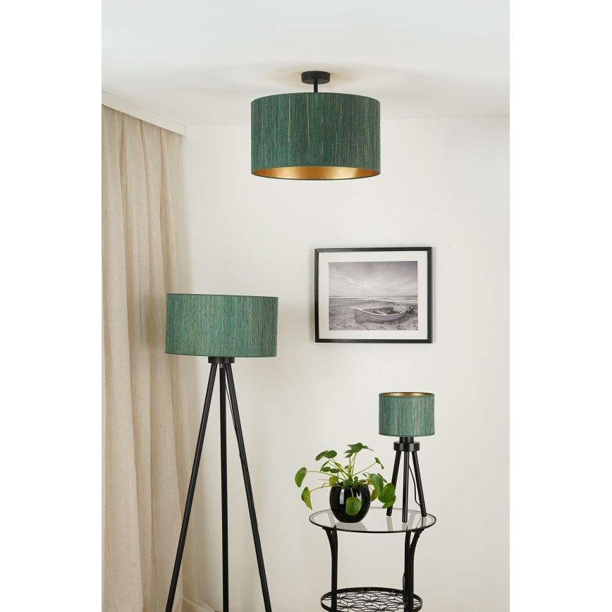 Brilagi - Ytmonterad ljuskrona BOSTON ROLLER 1xE27/15W/230V diameter 45 cm strå grön/guld