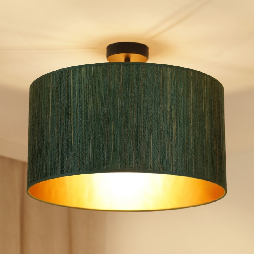 Brilagi - Ytmonterad ljuskrona BOSTON ROLLER 1xE27/15W/230V diameter 45 cm strå grön/guld
