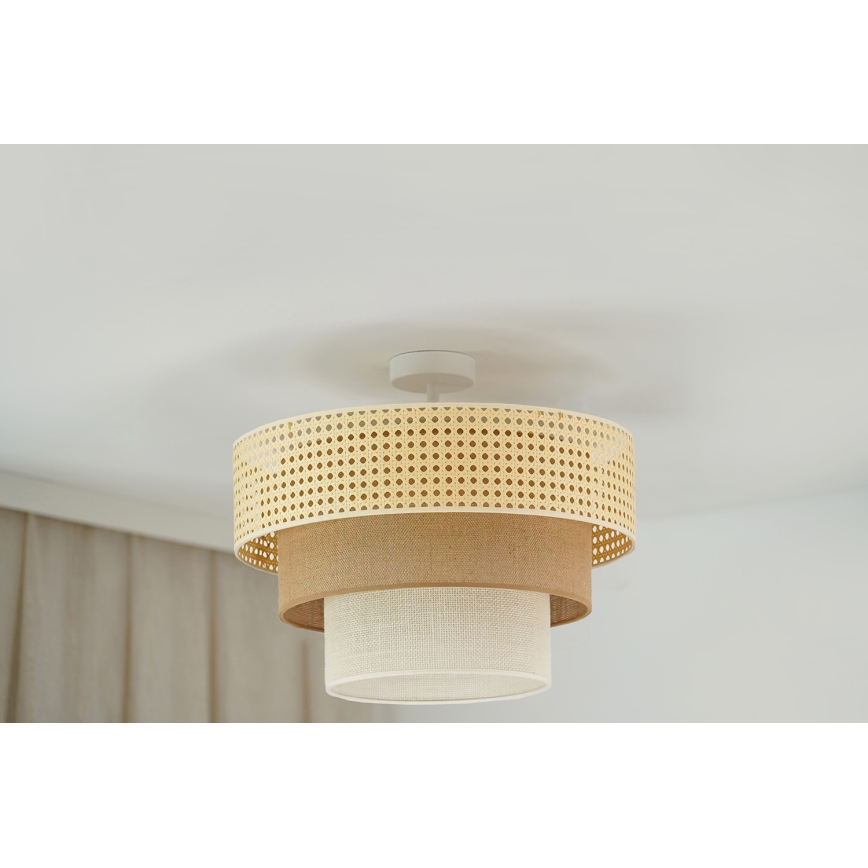 Brilagi - Ytmonterad ljuskrona CEDAR LUNETA 1xE27/15W/230V diameter 45 cm beige/brun/grädde