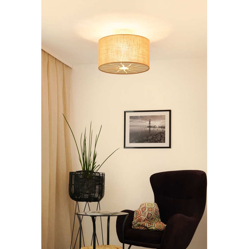 Brilagi - Ytmonterad ljuskrona COUNTRY ROLLER 1xE27/15W/230V diameter 45 cm beige