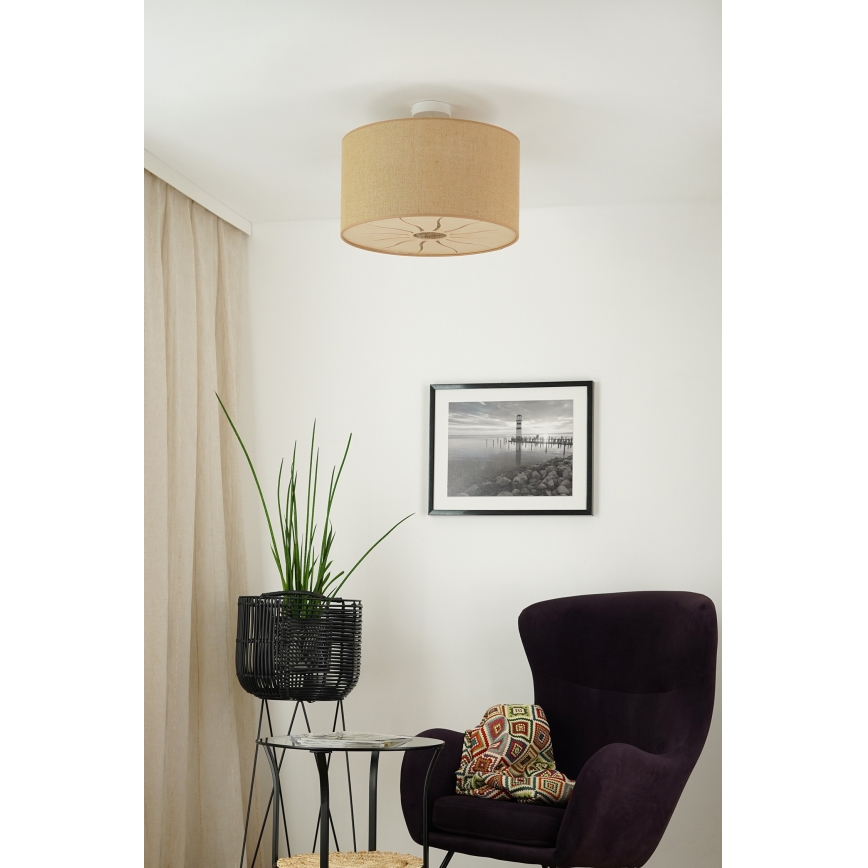 Brilagi - Ytmonterad ljuskrona COUNTRY ROLLER 1xE27/15W/230V diameter 45 cm beige