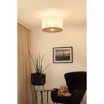 Brilagi - Ytmonterad ljuskrona COUNTRY ROLLER 1xE27/15W/230V diameter 45 cm grädde