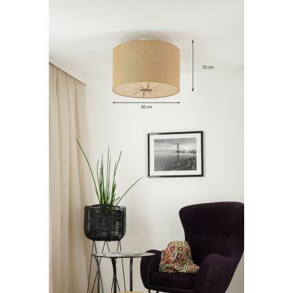 Brilagi - Ytmonterad ljuskrona COUNTRY ROLLER 1xE27/15W/230V diameter 50 cm beige