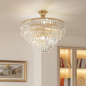 Brilagi - Ytmonterad ljuskrona CRYSTAL 5xE14/40W/230V guld