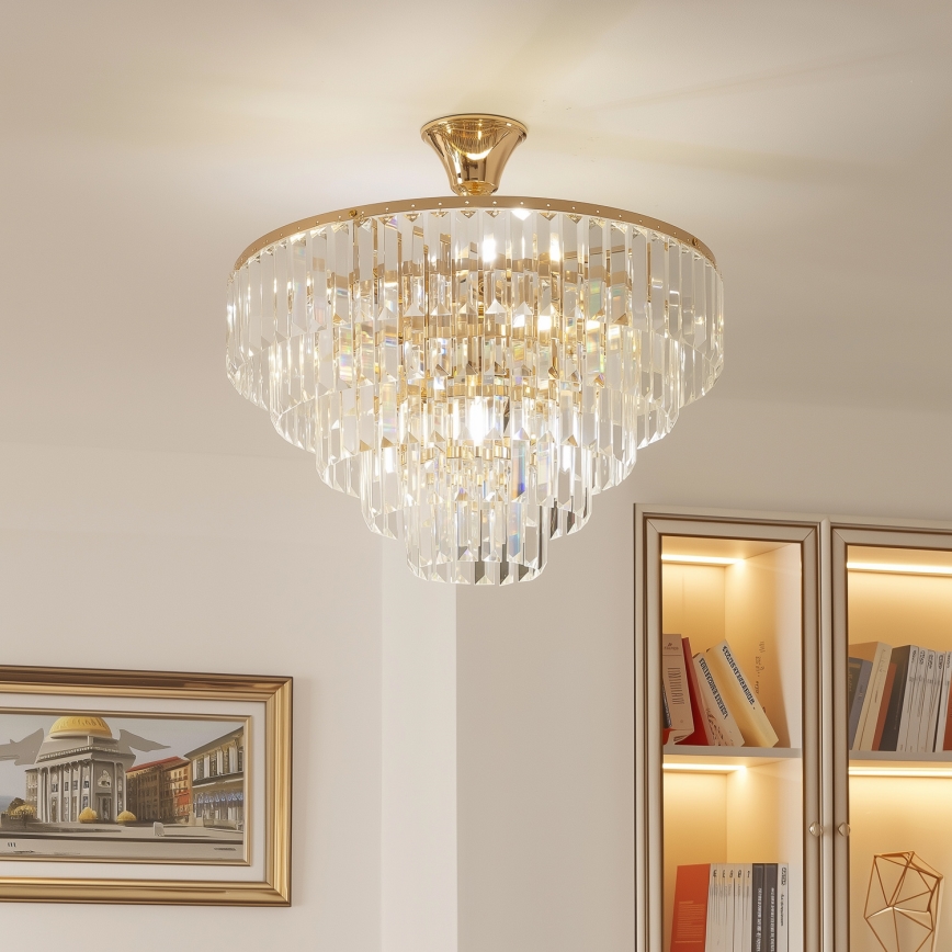 Brilagi - Ytmonterad ljuskrona CRYSTAL 5xE14/40W/230V guld