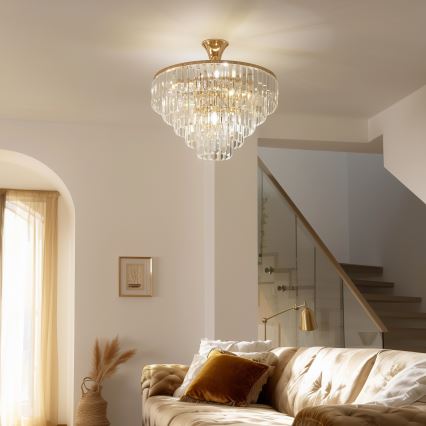 Brilagi - Ytmonterad ljuskrona CRYSTAL 5xE14/40W/230V guld