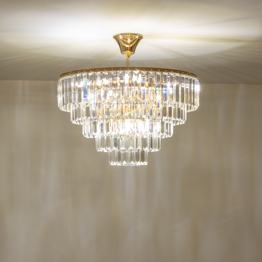 Brilagi - Ytmonterad ljuskrona CRYSTAL 5xE14/40W/230V guld