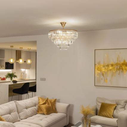 Brilagi - Ytmonterad ljuskrona CRYSTAL 5xE14/40W/230V guld