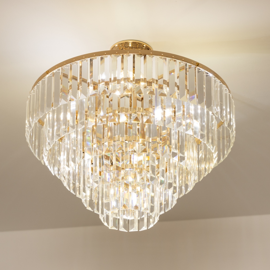 Brilagi - Ytmonterad ljuskrona CRYSTAL 5xE14/40W/230V guld