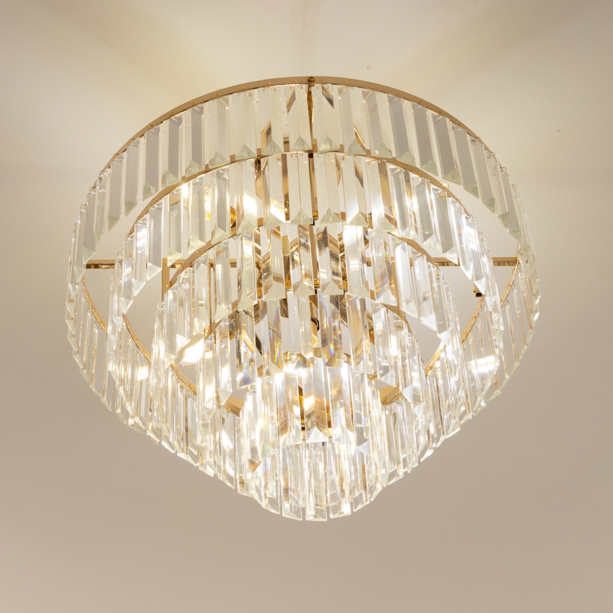 Brilagi - Ytmonterad ljuskrona CRYSTAL 5xE14/40W/230V guld