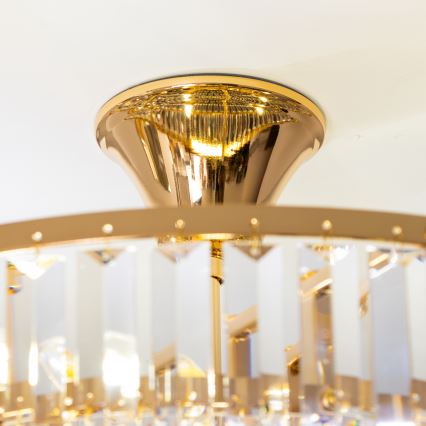 Brilagi - Ytmonterad ljuskrona CRYSTAL 5xE14/40W/230V guld